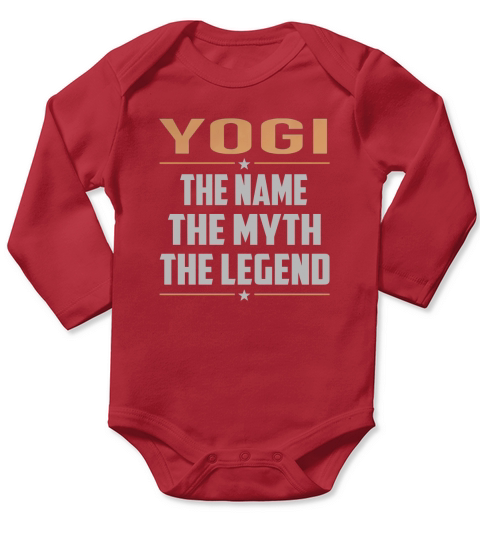 YOGI The Name The Myth The Legend Name Shirts Long Sleeve Baby One-Piece