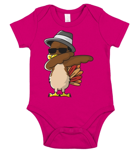 Dabbing Turkey Thanksgiving Short Sleeve Baby One-Piece