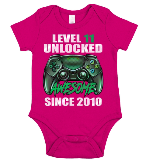 Level 11 Unlocked Awesome Since 2010 Gamer Short Sleeve Baby One-Piece
