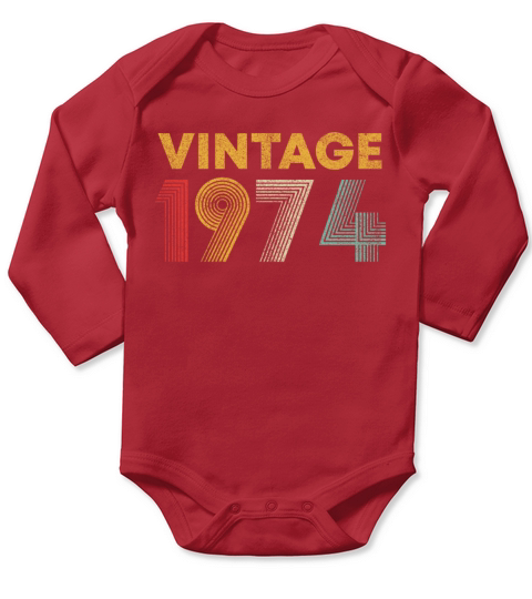 46th Birthday Gift Vintage 1974 T-Shirt Men Women Long Sleeve Baby One-Piece