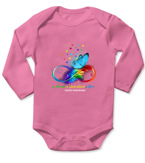 Accept   Understand   love   Autism Awareness Long Sleeve Baby One-Piece