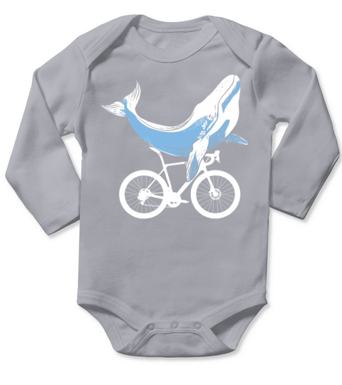 Bike Whale Cyclist Bicycle Lover Biker Biking MTB Long Sleeve Baby One-Piece