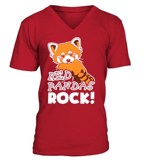 Red Pandas Rock Shirt Men's V-Neck T-shirt