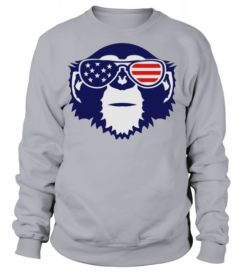 monkey bezel color american flag sun Women's Sweatshirt