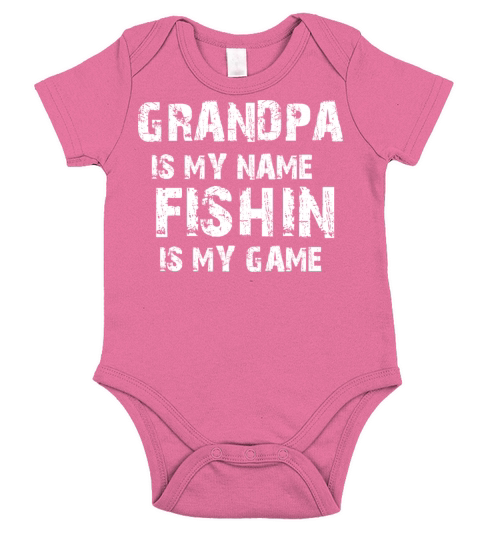 Grandpa Fishing Game Short Sleeve Baby One-Piece