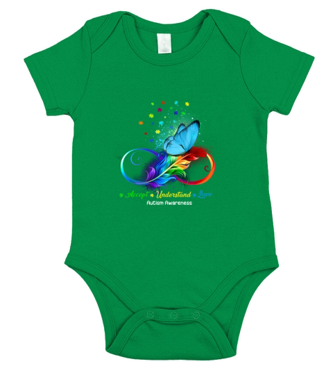 Accept   Understand   love   Autism Awareness Short Sleeve Baby One-Piece