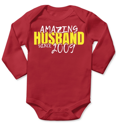 AMAZING HUSBAND SINCE 2009 Long Sleeve Baby One-Piece