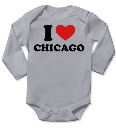I Love Chicago Long Sleeve Baby One-Piece
