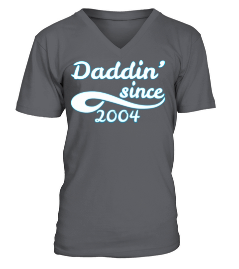 Daddin Since 2004 Happy Fathers Day Men's V-Neck T-shirt