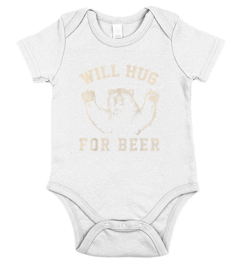 Will Bear Hug For Beer Vintage Collegiate Graphic Short Sleeve Baby One-Piece
