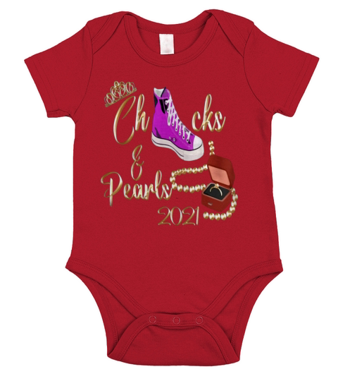 Chucks And Pearls 2021 Golden Beautiful Short Sleeve Baby One-Piece