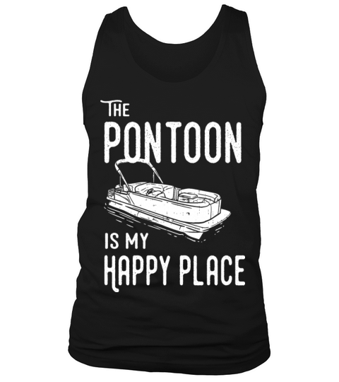 Pontoon boat is my happy place funny captain gift Men's Tank Top