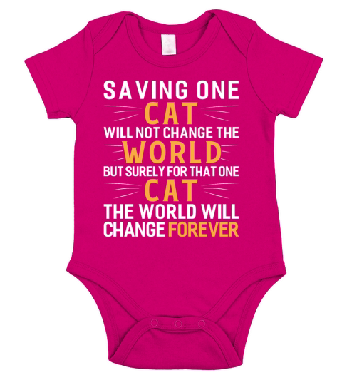 Saving One Cat Will Not Change The World Animal Short Sleeve Baby One-Piece