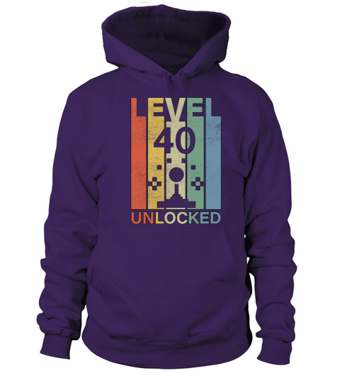 Level 40 Unlocked Vintage Arcade Gamer Gift Women's Hoodie