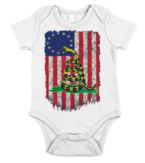 American Betsy Ross Flag Don t Tread Patriot On Me Short Sleeve Baby One-Piece