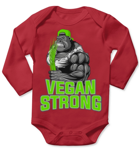 product Funny Gorilla Vegan Strong Zoo Animal Long Sleeve Baby One-Piece