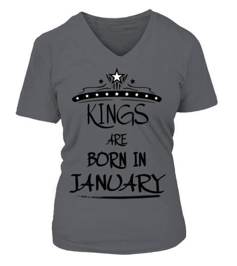 KINGS ARE BORN IN JANUARY Women's V-Neck T-shirt