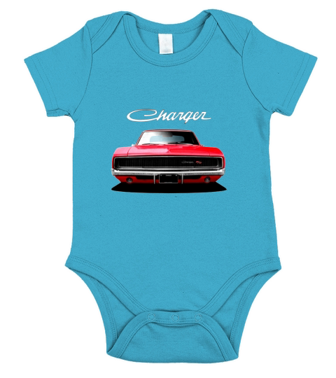 1968 Dodge Charger RT Front Red Short Sleeve Baby One-Piece