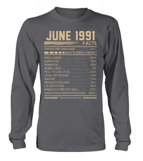 JUNE 1991 birthday t shirts Women's Long Sleeve
