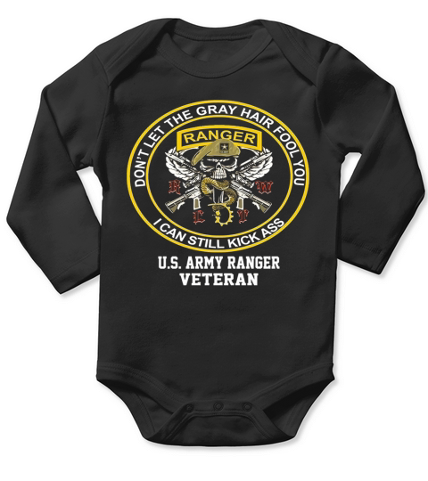 Army Ranger Do Not Let The Gray Hair Fool You Long Sleeve Baby One-Piece