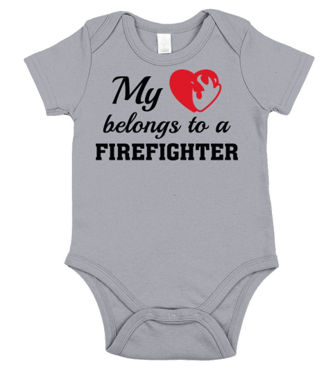 Heart Belongs Firefighter Short Sleeve Baby One-Piece