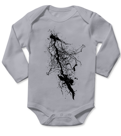 Cool Paint Splatterand Lightning Design Long Sleeve Baby One-Piece