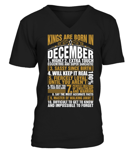 Kings Are Born In December Men's V-Neck T-shirt