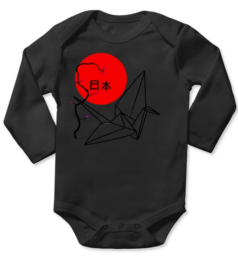 japan Origami Long Sleeve Baby One-Piece