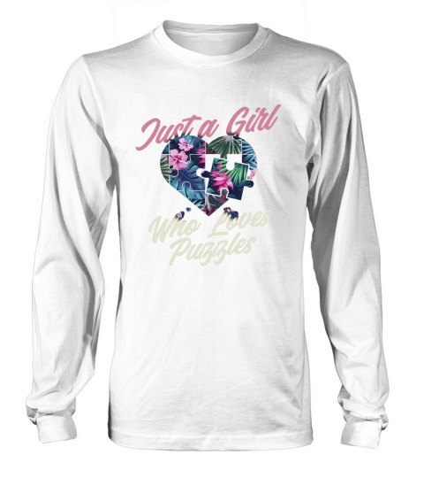 Girl Who Loves Puzzles Jigsaw Puzzle Solver Flower Women's Long Sleeve