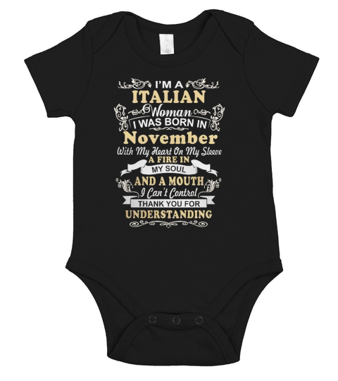IM A ITALIAN WOMAN BORN IN  NOVEMBER Short Sleeve Baby One-Piece