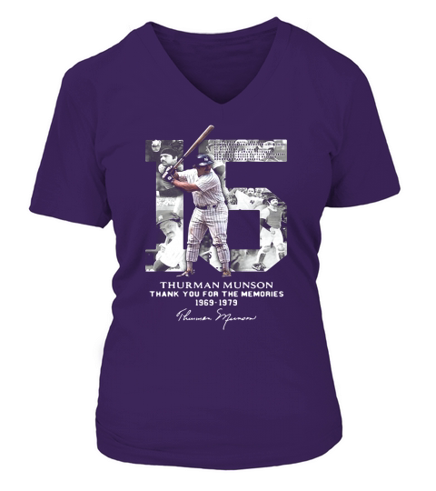 Thurman Munson thank you for the memories 1969 1979 signature shirt V-neck T-Shirt Woman