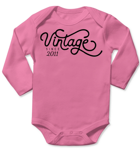Vintage Since 2011 Birthday Gift Long Sleeve Baby One-Piece