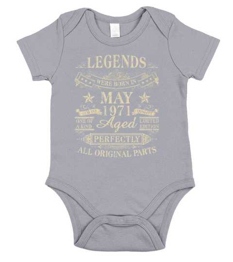 Legends Were Born In May 1971 50th Birthday Short Sleeve Baby One-Piece