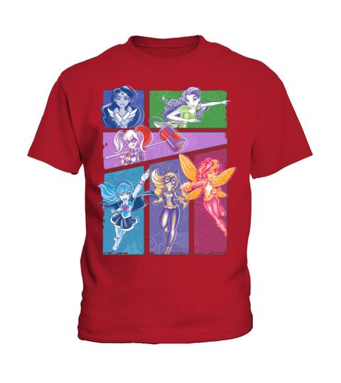 DC Super Hero Girls Collage Of Heroines Kids T-Shirt
