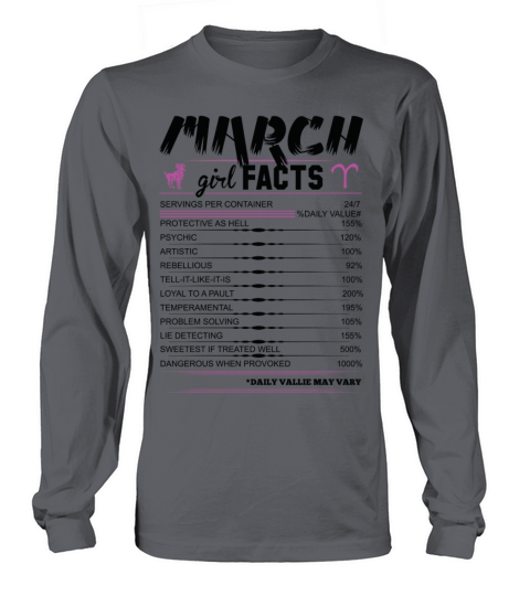 March Girl Facts Aries Women's Long Sleeve