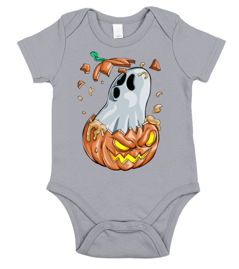 Halloween Ghost Pumpkin Short Sleeve Baby One-Piece