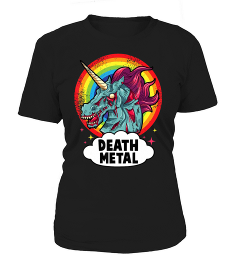 Death Metal Unicorn Rainbow Rocker Emo Zombie Women's T-Shirt