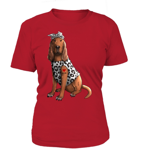 I Love Mom Tattoo Bloodhound Dog Women's T-Shirt