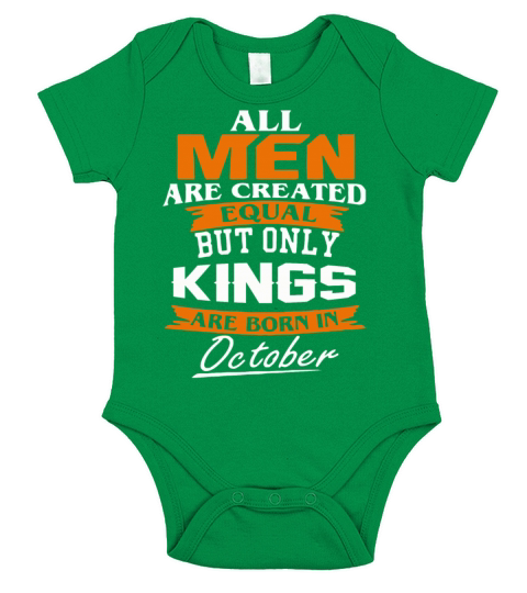 Kings are born in October Short Sleeve Baby One-Piece