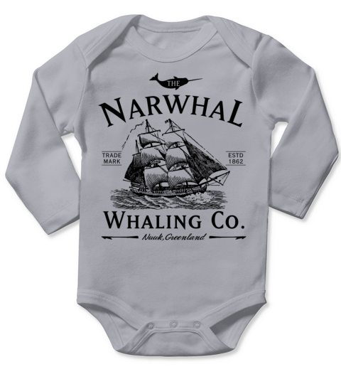 The Narwhal Whaling Company Long Sleeve Baby One-Piece