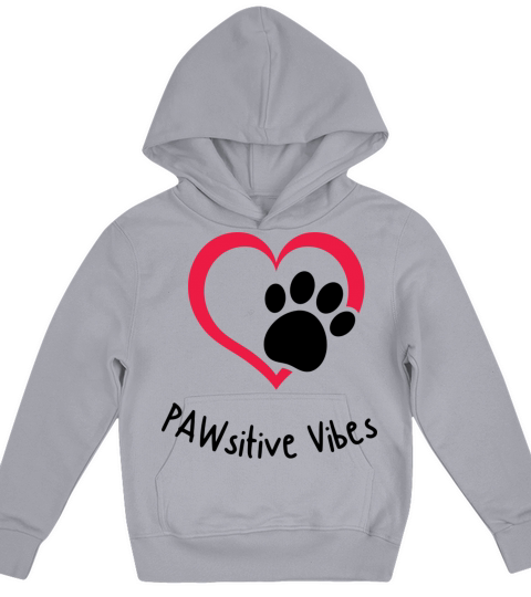 PAWsitive Vibes Cute and Funny Logo Kids Hoodie