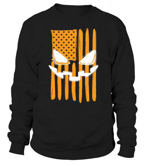 Halloween Costume Pumpkin Spirit USA American Flag Men's Sweatshirt
