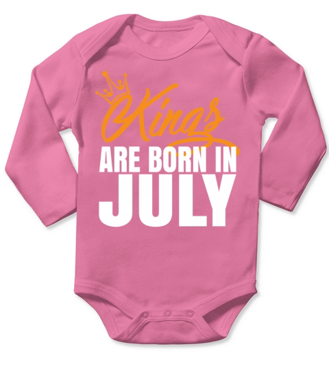 KINGS ARE BORN IN JULY Long Sleeve Baby One-Piece