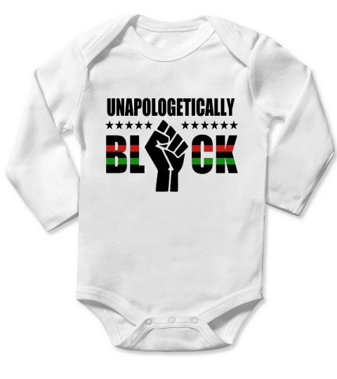 The Fist Unapologetically Black Long Sleeve Baby One-Piece