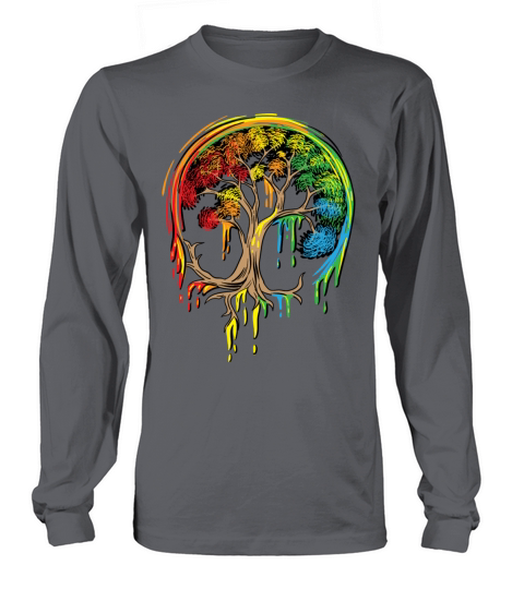 Colorful Tree Life is really good Tree Art Shirt Women's Long Sleeve