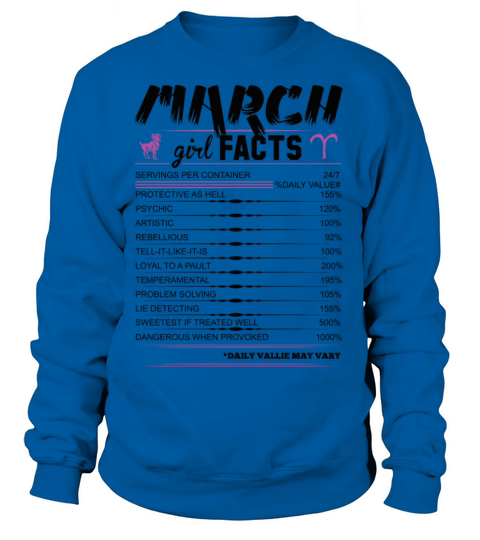 March Girl Facts Aries Women's Sweatshirt