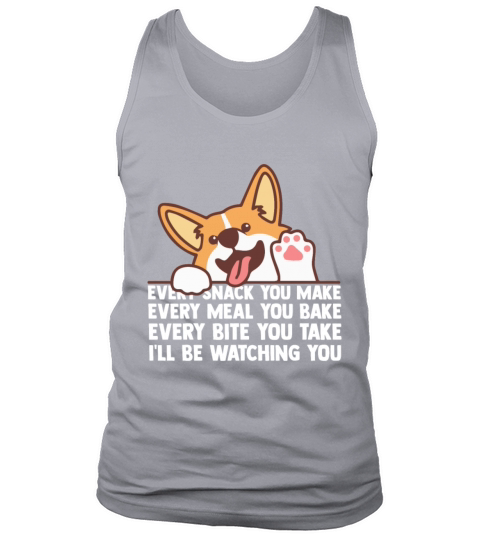 Ill be watching you Funny Pet Corgi Dog Shirt Men's Tank Top
