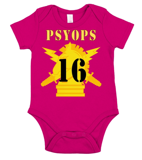 Army PSYOPS w Branch Insignia 16th Battalion Short Sleeve Baby One-Piece