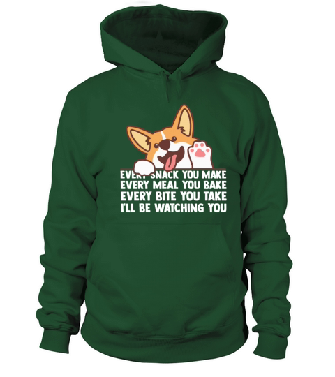 Ill be watching you Funny Pet Corgi Dog Shirt Women's Hoodie