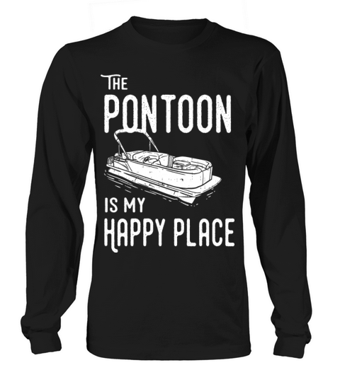 Pontoon boat is my happy place funny captain gift Men's Long Sleeve